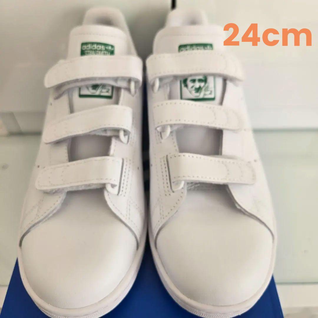 adidas Stan Smith ベルクロ スニーカー ホワイト/グリーン