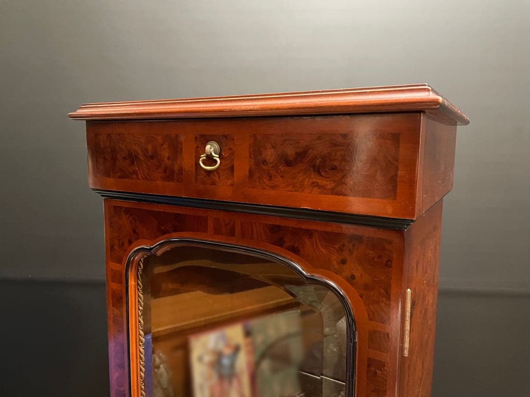 イタリア　ヴィンテージ　高級　飾り棚　マホガニー