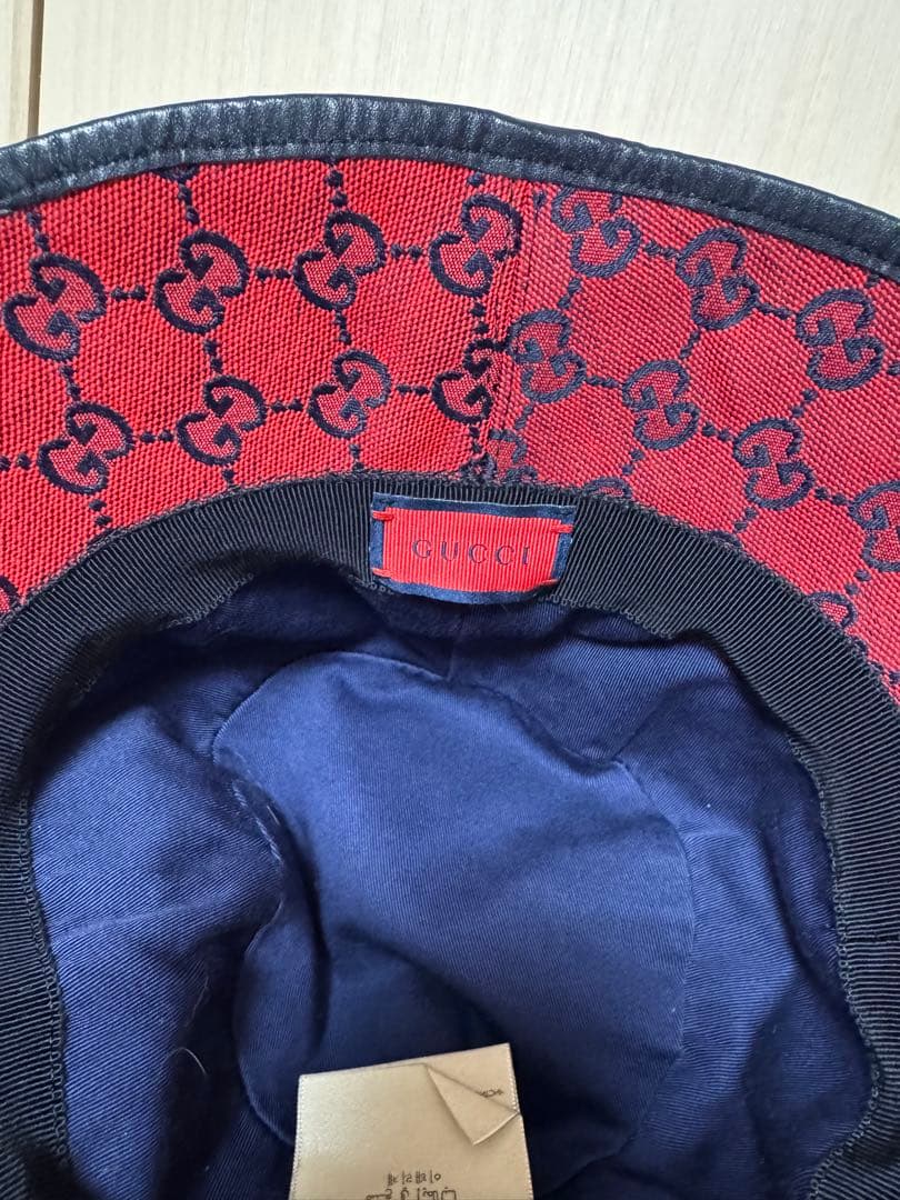 GUCCI バケットハット レッド ネイビー