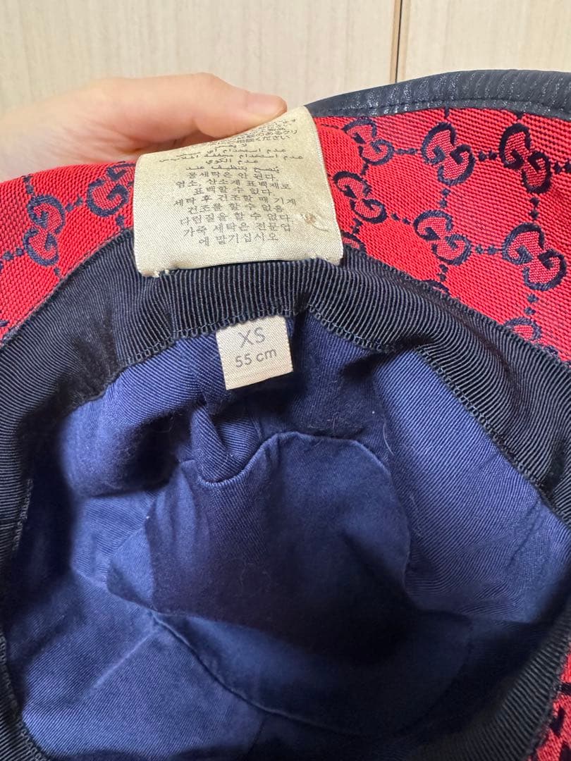 GUCCI バケットハット レッド ネイビー