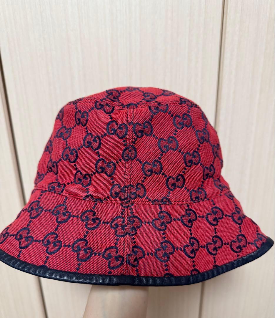 GUCCI バケットハット レッド ネイビー