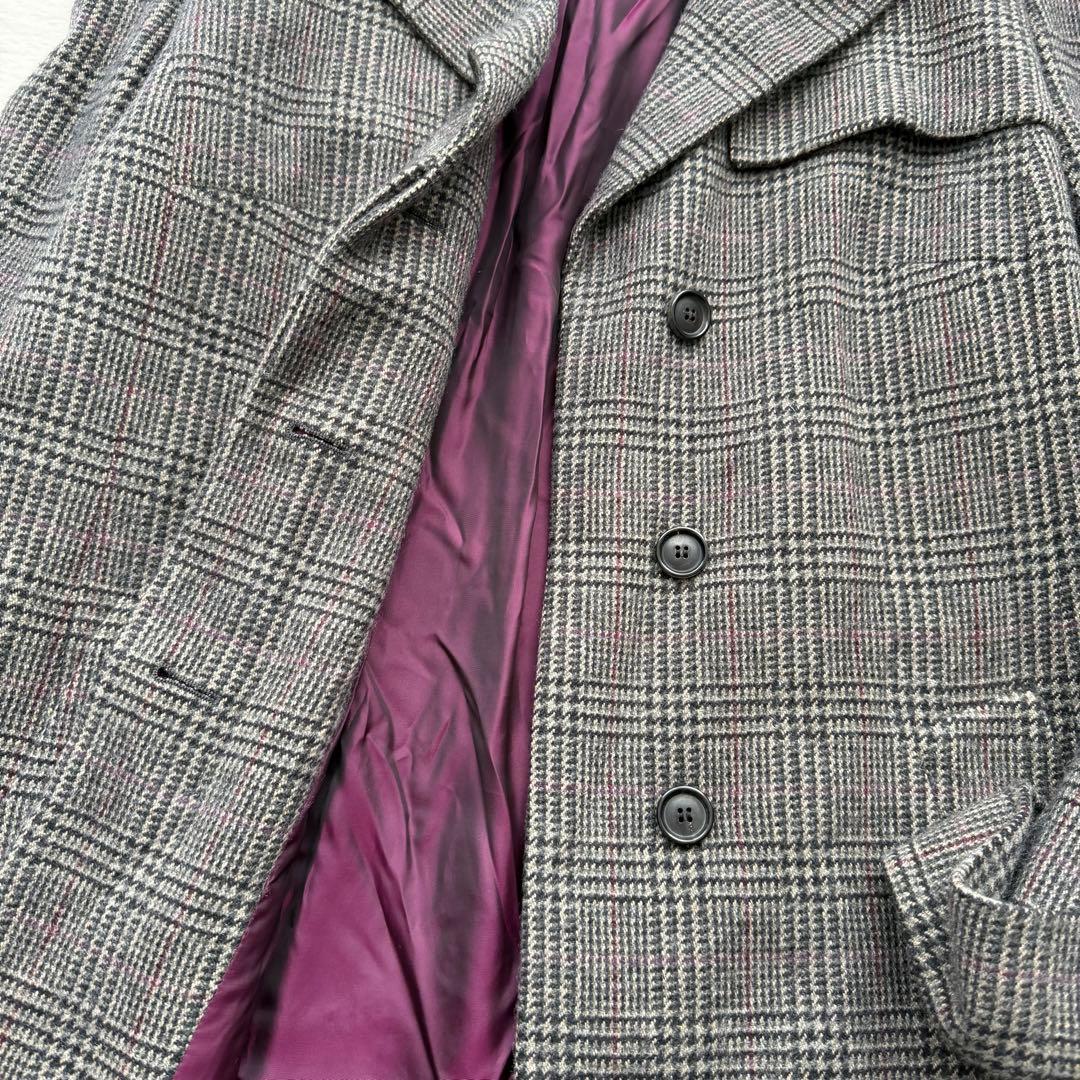 AKRIS アクリス 最高級 カシミヤ100% ロングコート 千鳥格子柄