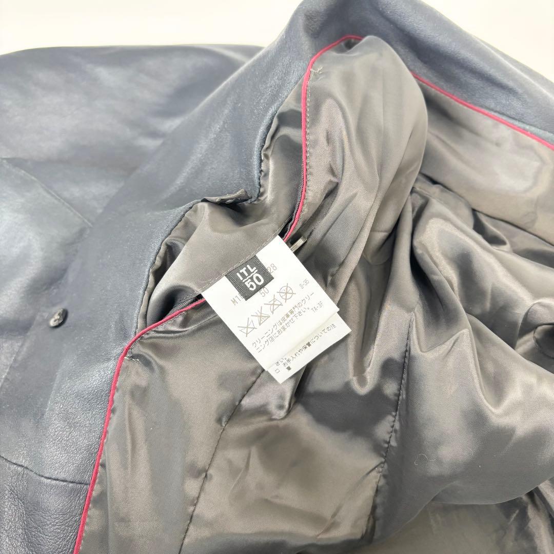 EPOCA UOMO ラムレザー 2テーラードジャケット ダークネイビー 50