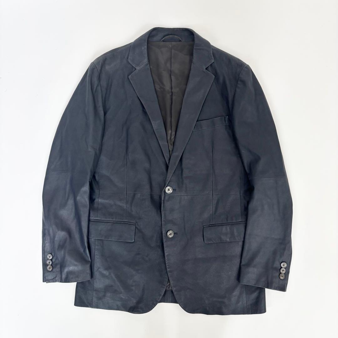 EPOCA UOMO ラムレザー 2テーラードジャケット ダークネイビー 50