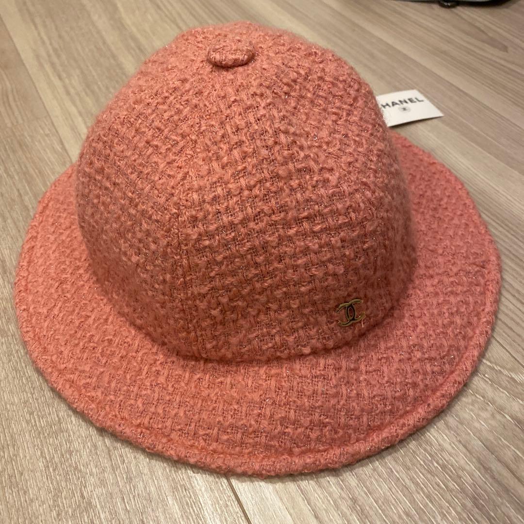 新品未使用CHANEL クロシェハット　ツイード　ココマーク　希少ピンク　完売品