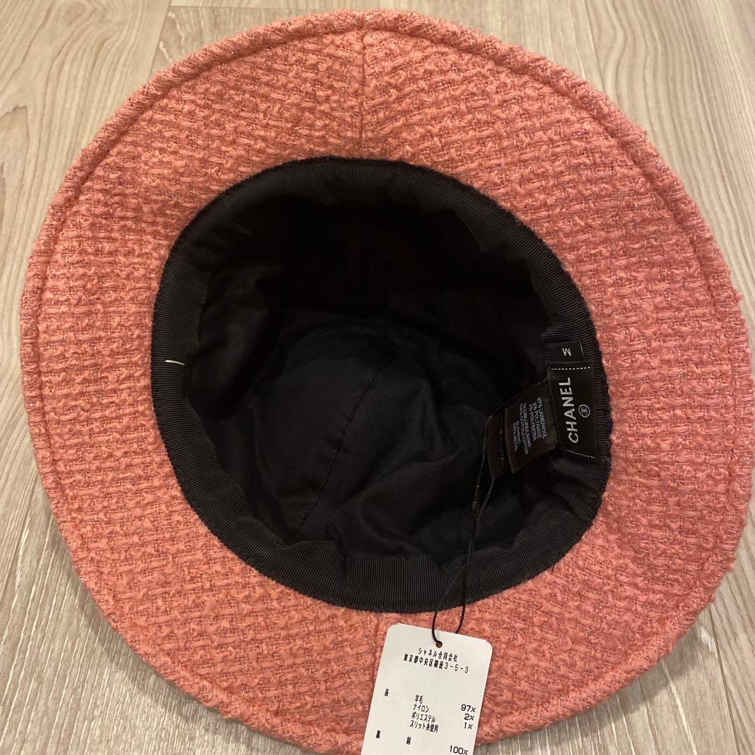 新品未使用CHANEL クロシェハット　ツイード　ココマーク　希少ピンク　完売品