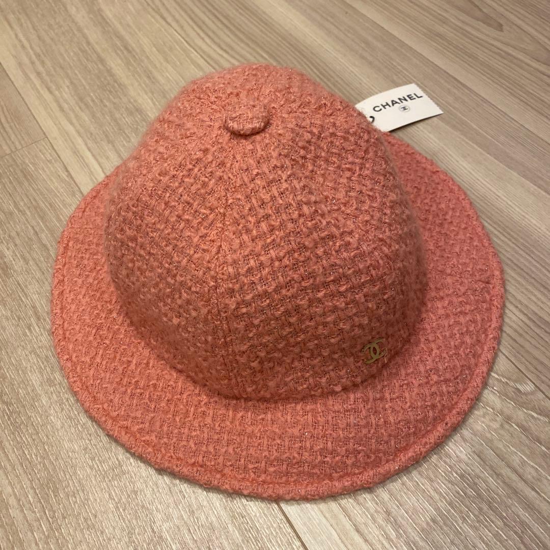 新品未使用CHANEL クロシェハット　ツイード　ココマーク　希少ピンク　完売品