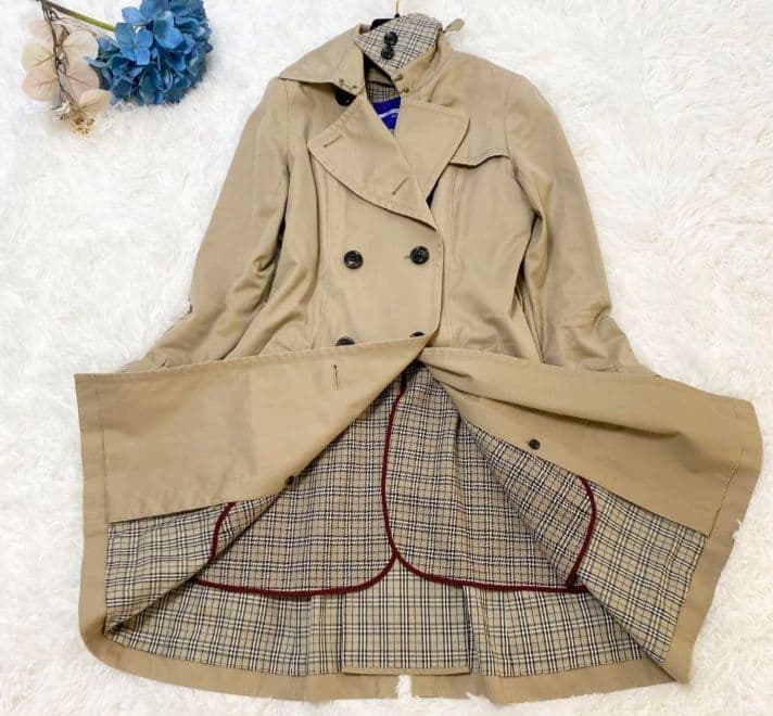 バーバリーブルーレーベル　トレンチコート　ロング　ノバチェック　ライナー