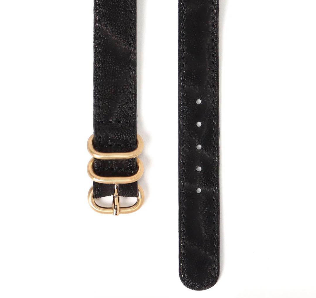 THE SOLE NATOベルト エレファントブラック（ゴールド）象革