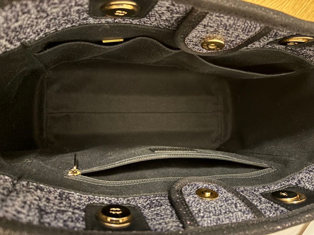 CHANEL 　美品⭐︎ドゥーヴィル　ショッピングバッグ　グレーツイード