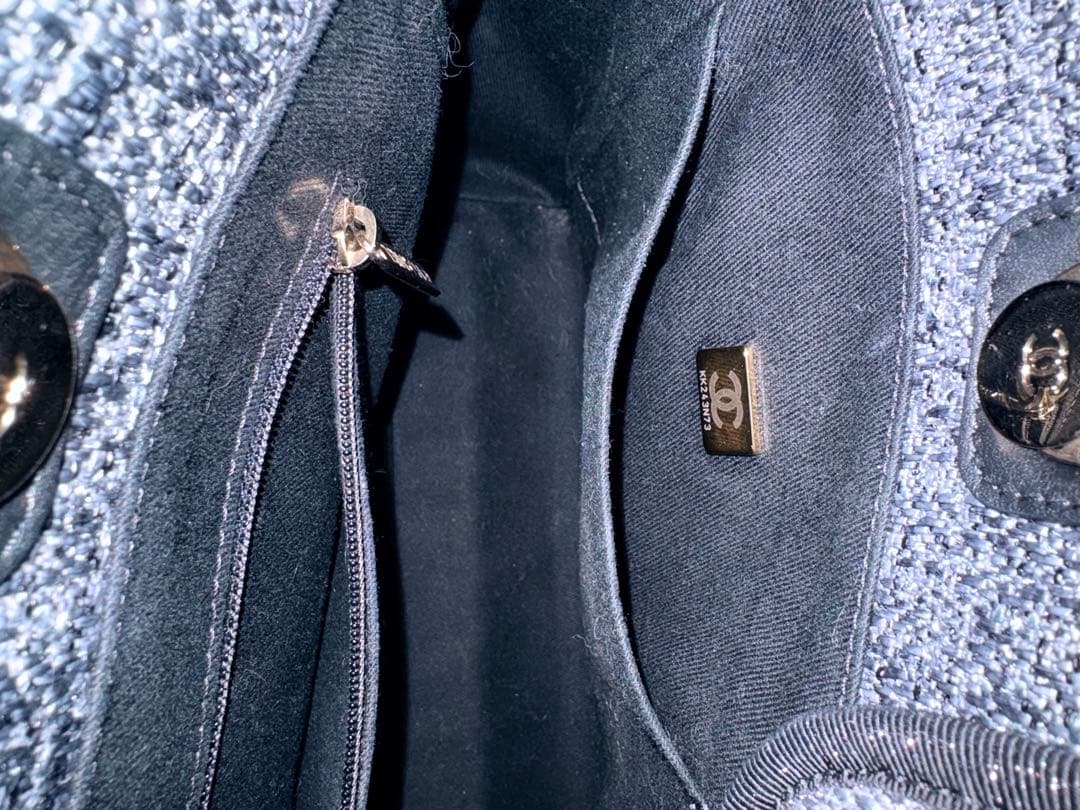 CHANEL 　美品⭐︎ドゥーヴィル　ショッピングバッグ　グレーツイード