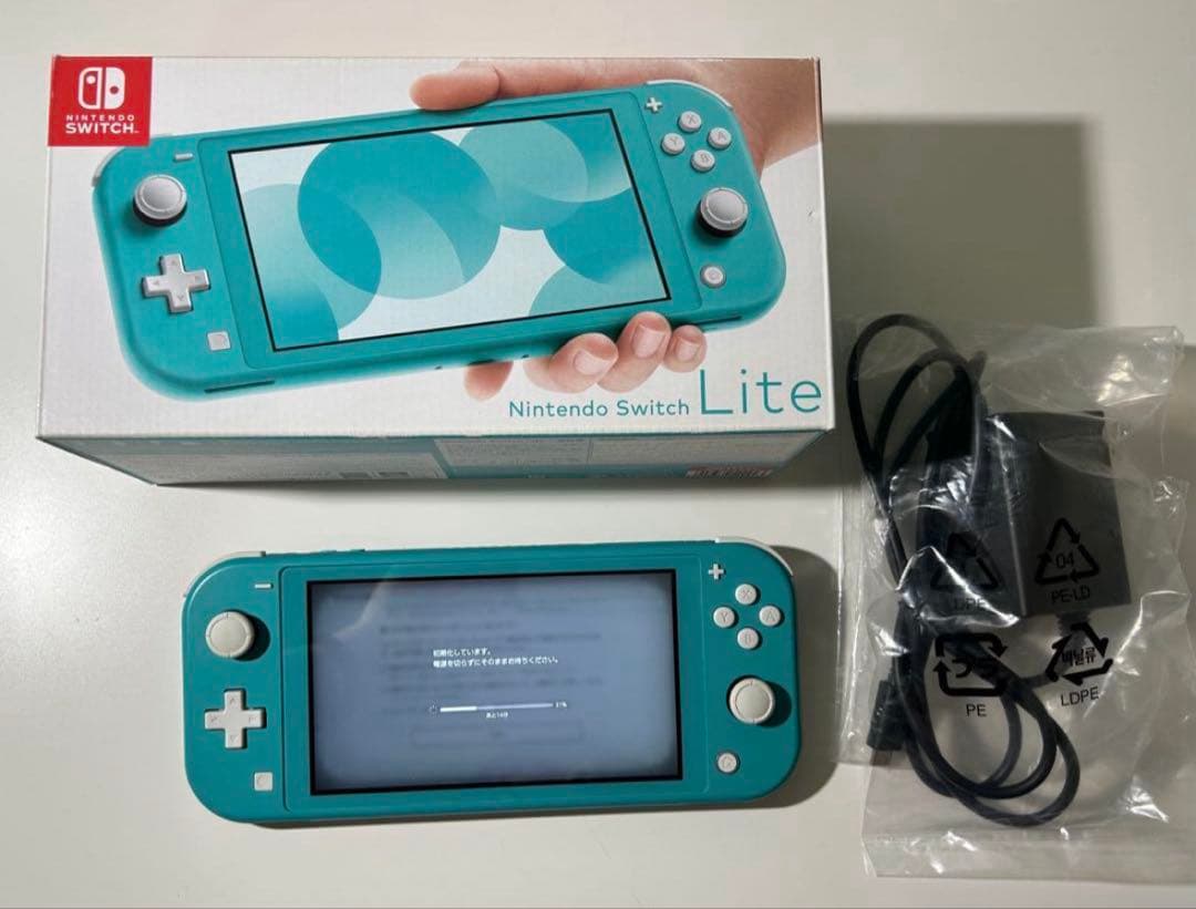 Nintendo Switch Lite ターコイズ 本体 充電器付き 水色