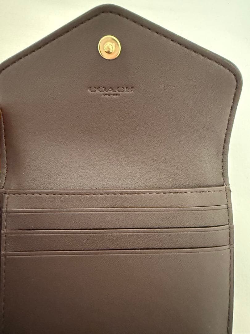 【1月末まで】COACH 二つ折り財布 ミニ財布 クロスグレインレザー 新品