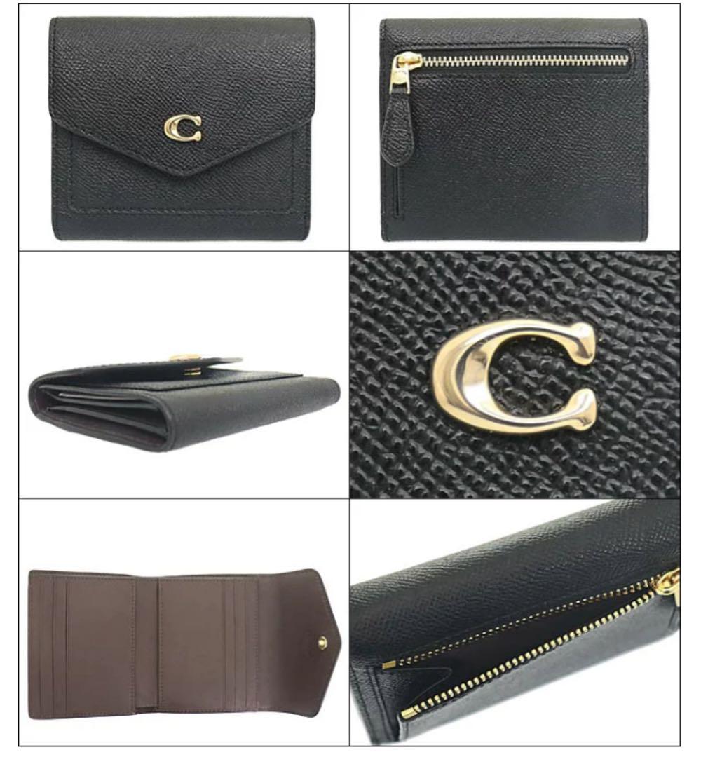 【1月末まで】COACH 二つ折り財布 ミニ財布 クロスグレインレザー 新品