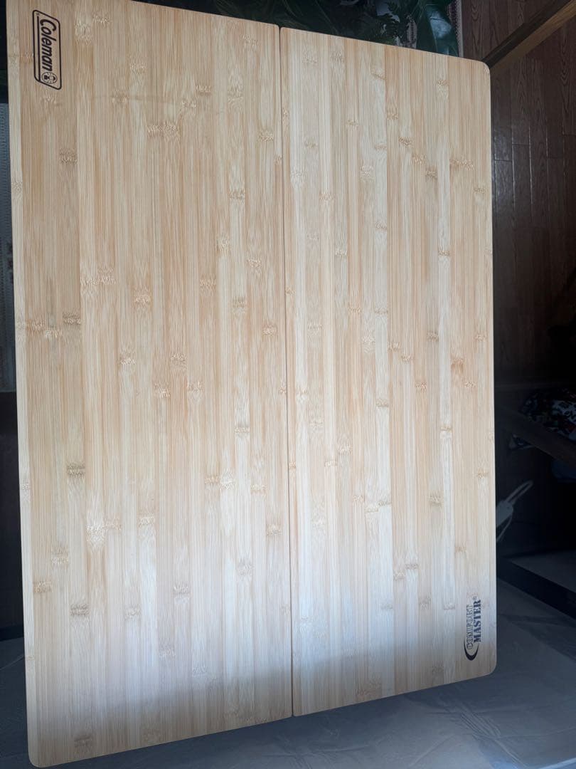 美品！Coleman 折りたたみ式バンブーテーブル