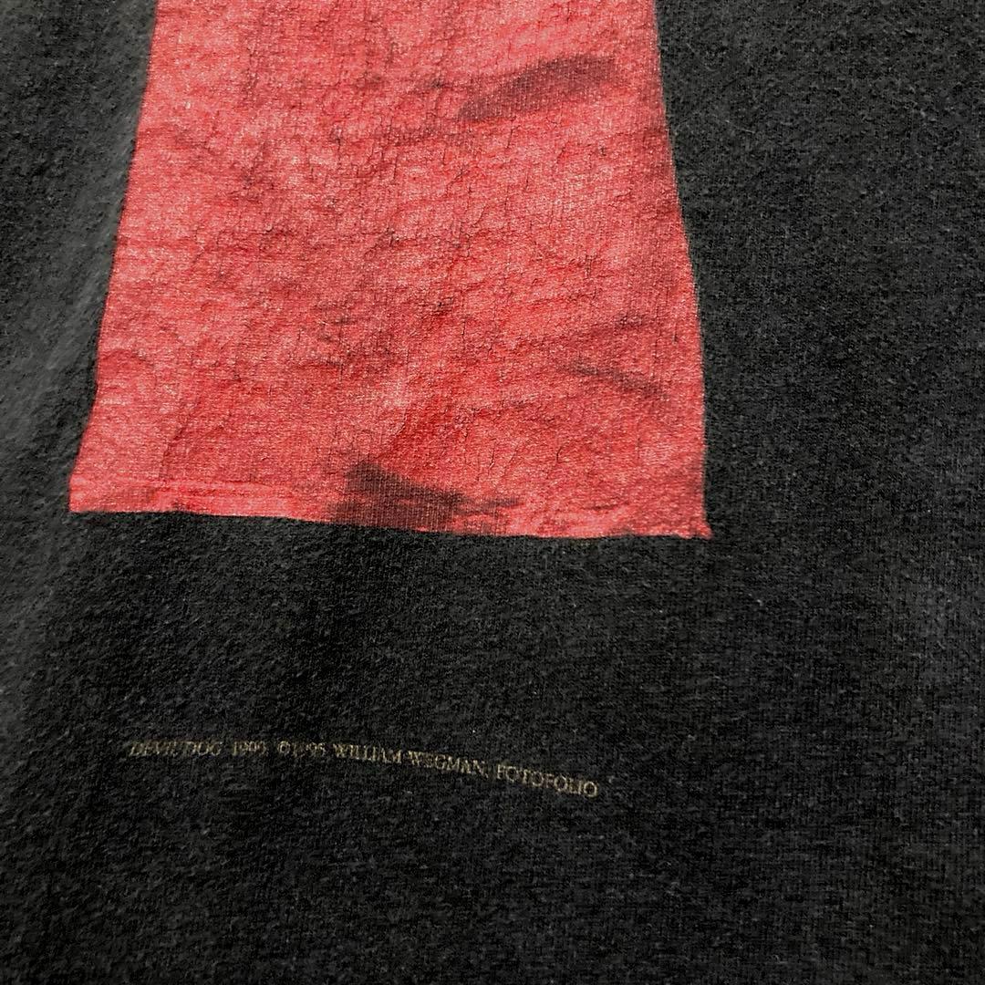 90's USA製 ウィリアムウェグマン DOG Tシャツ XL ブラック 黒