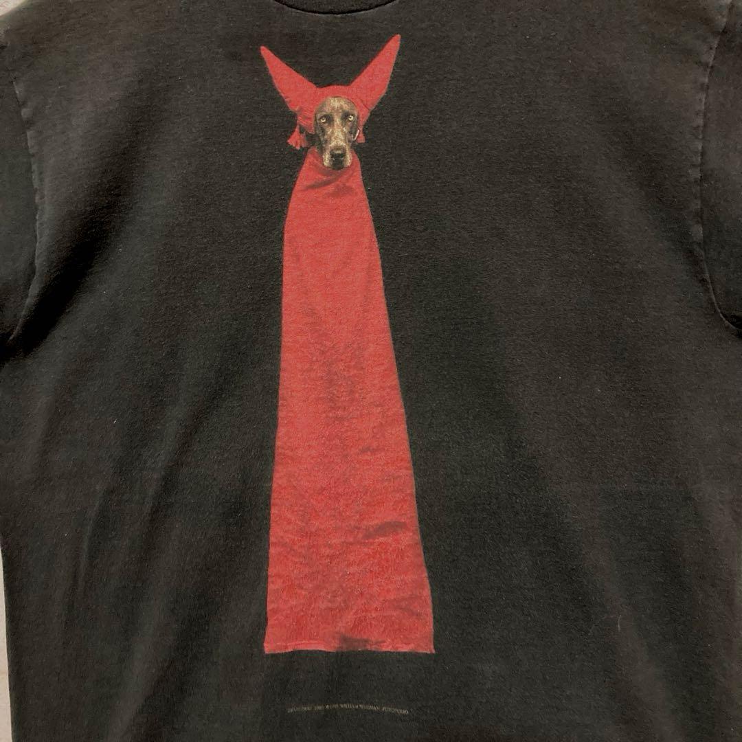 90's USA製 ウィリアムウェグマン DOG Tシャツ XL ブラック 黒