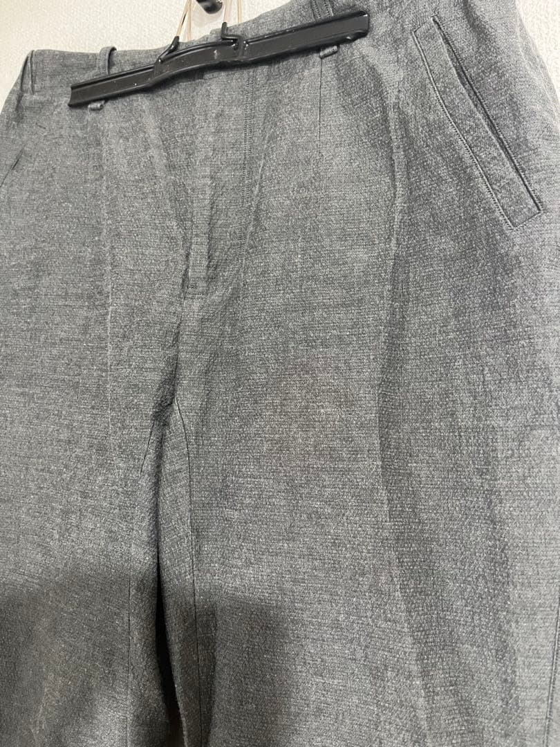 山内 高密度二重織りコットンパンツ グレー ゴムウエスト レア