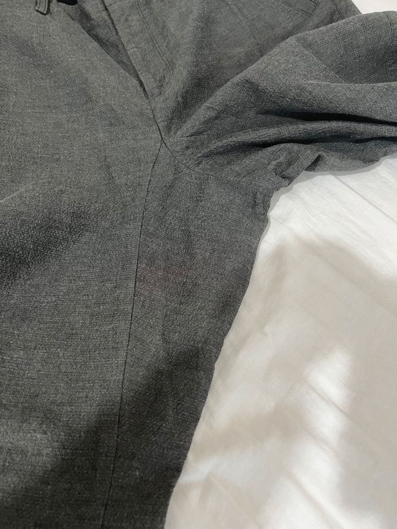 山内 高密度二重織りコットンパンツ グレー ゴムウエスト レア