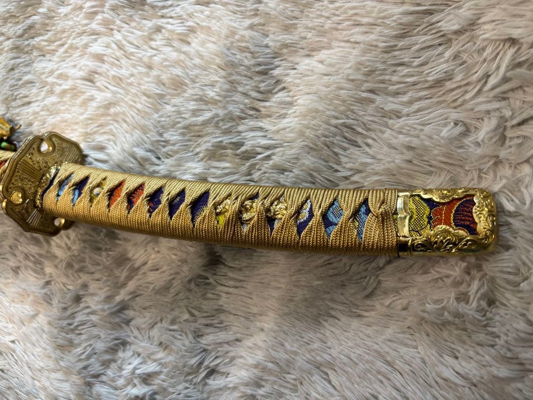 吉祥登竜門陣太刀 【美品】観賞用 模造刀 日本刀 鯉 スタンドセット 掛け台付き