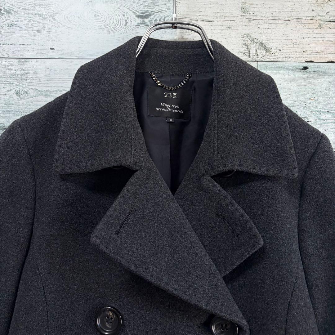 ☆美品☆23区　ウール&カシミヤコート　ウールコート　ブラック　通勤　38サイズ