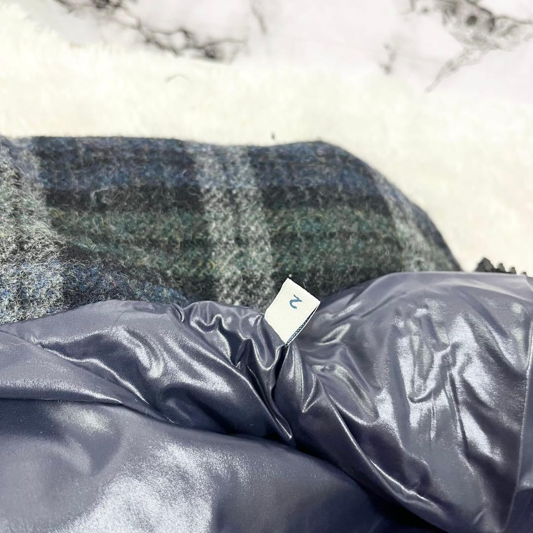 MONCLER ダウンベスト ツイードチェック グリーン