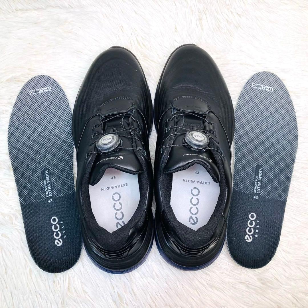 【極美品】ECCO 43 エコーゴルフ　ブラックGOLF LT1 BOA ボア