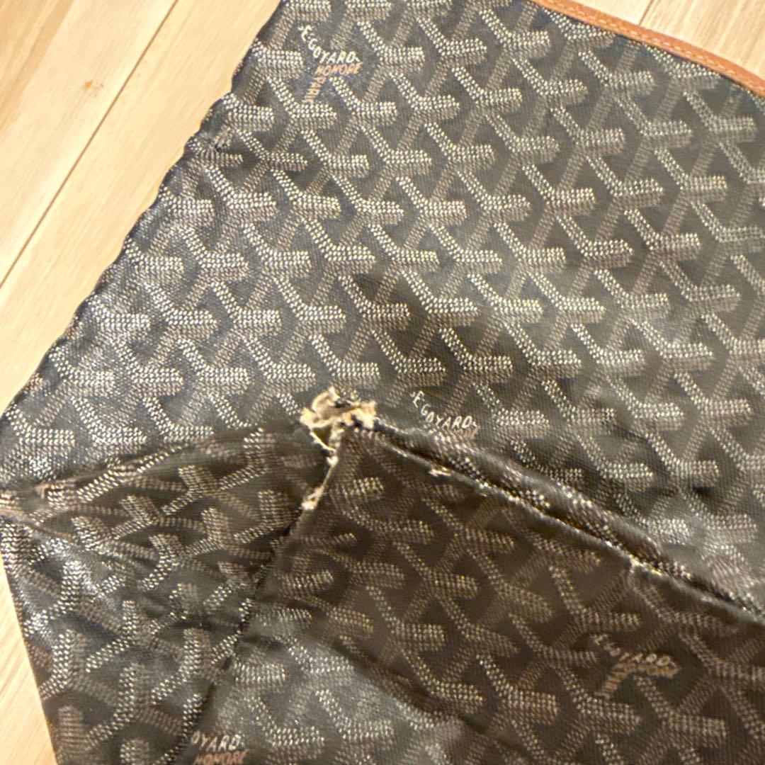 ゴヤール サンルイ GM ダメージ有 ハンドル修理済 黒×茶