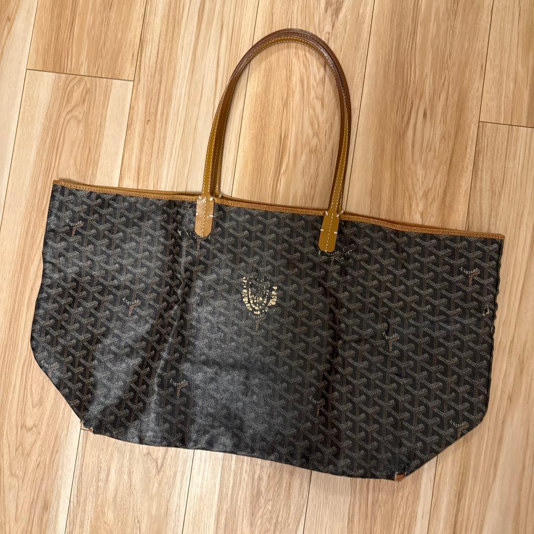 ゴヤール サンルイ GM ダメージ有 ハンドル修理済 黒×茶