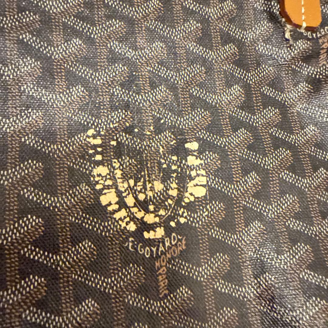 ゴヤール サンルイ GM ダメージ有 ハンドル修理済 黒×茶