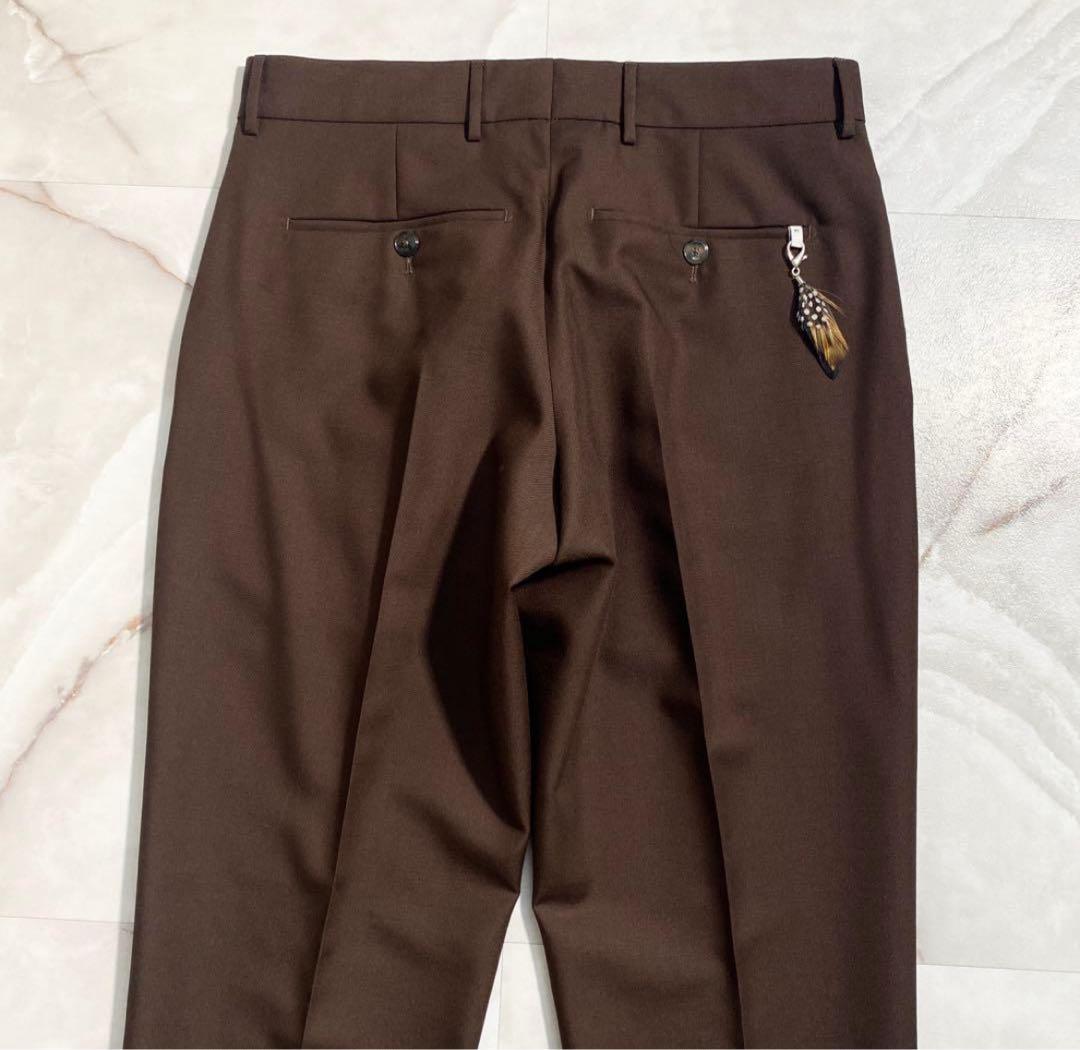 極美品 PTトリノ REBEL FITウールモヘアスラックス茶44