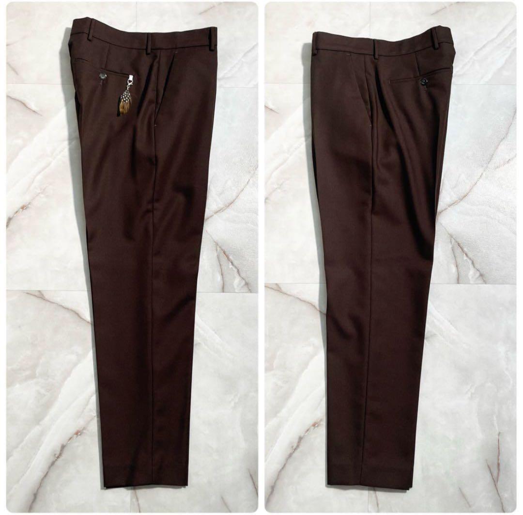 極美品 PTトリノ REBEL FITウールモヘアスラックス茶44