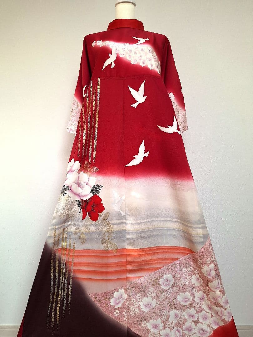 着物リメイクワンピース3681