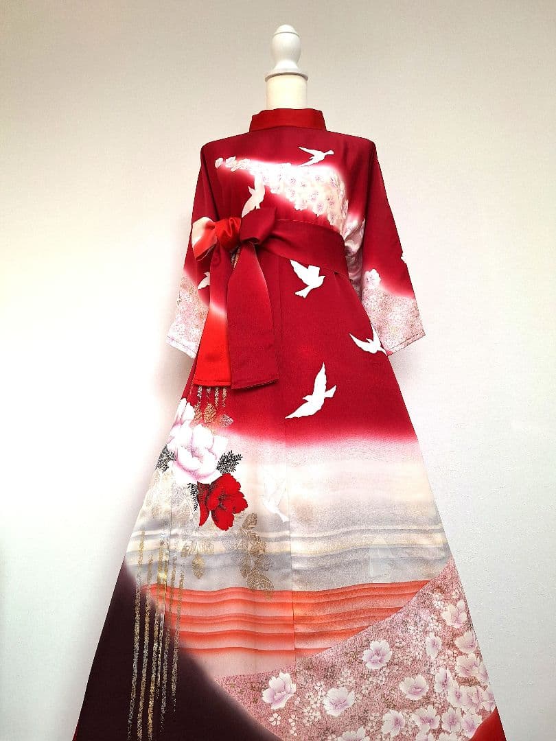 着物リメイクワンピース3681