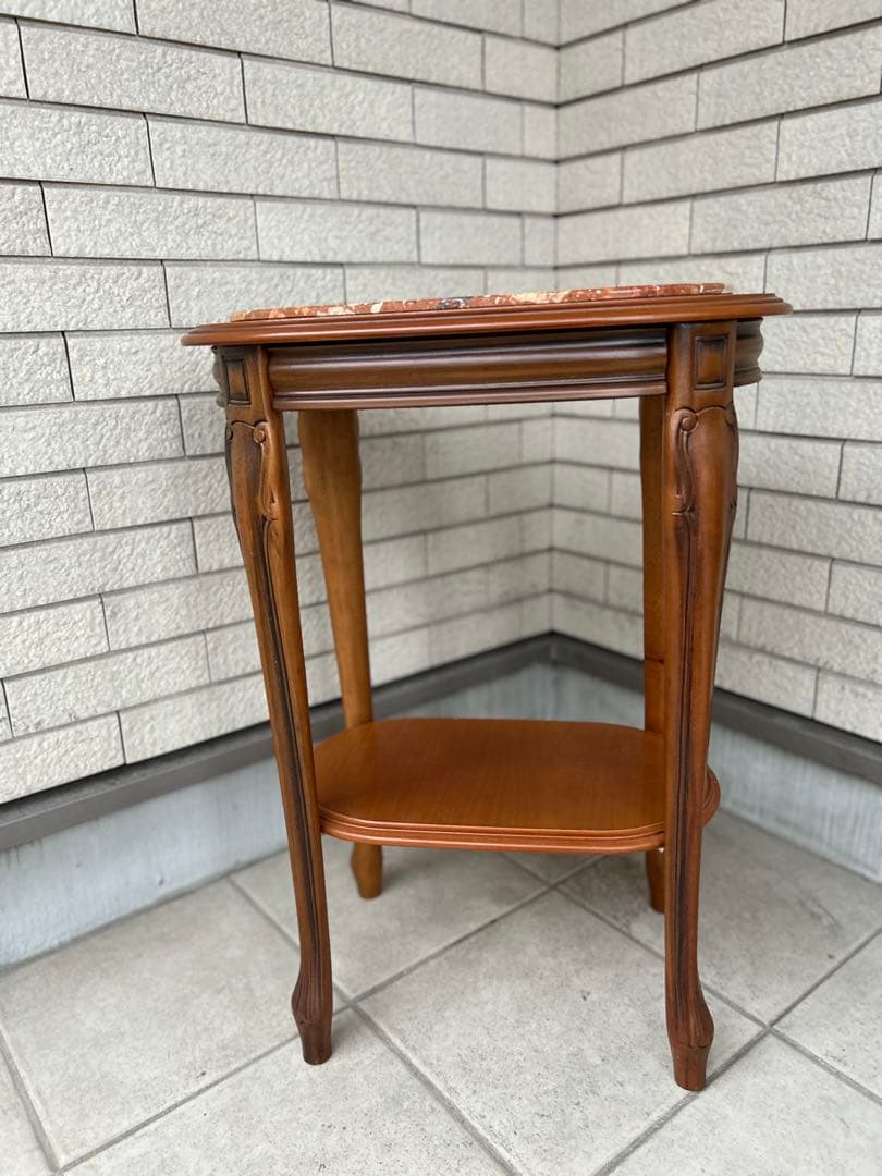 大理石 サイドテーブル コンソールテーブル 花台 猫足