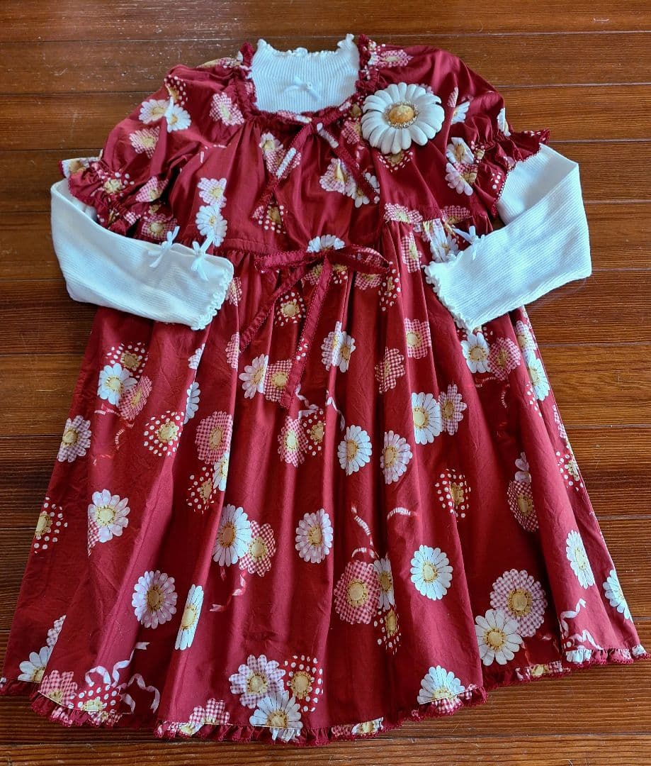 ピンクハウス　ひな菊コサージュpt.チュニック　2024　アカ