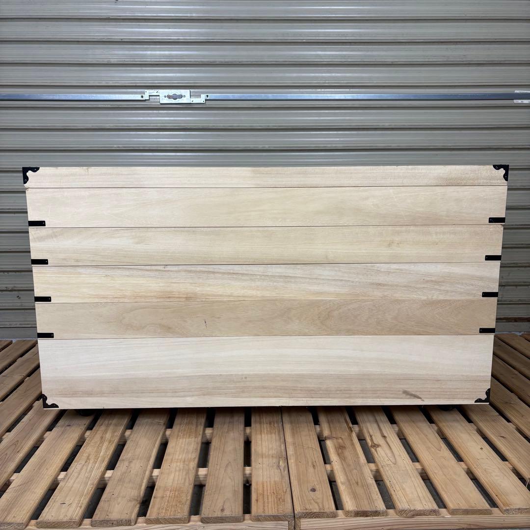 【送料込】桐　キャスター付衣装箱 5段 桐天然木　衣装ケース　着物収納　和家具