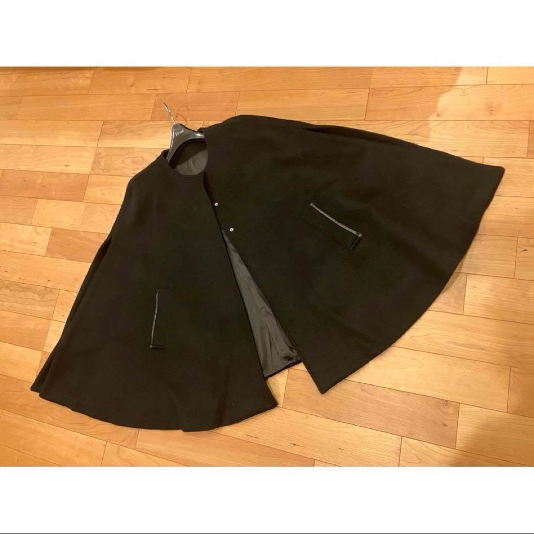 早い者勝ち‼️美品❣️ アンプレガント ポンチョコート黒