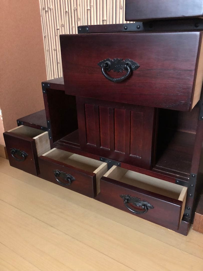 階段箪笥　和風家具　チェスト　収納棚　引取り限定