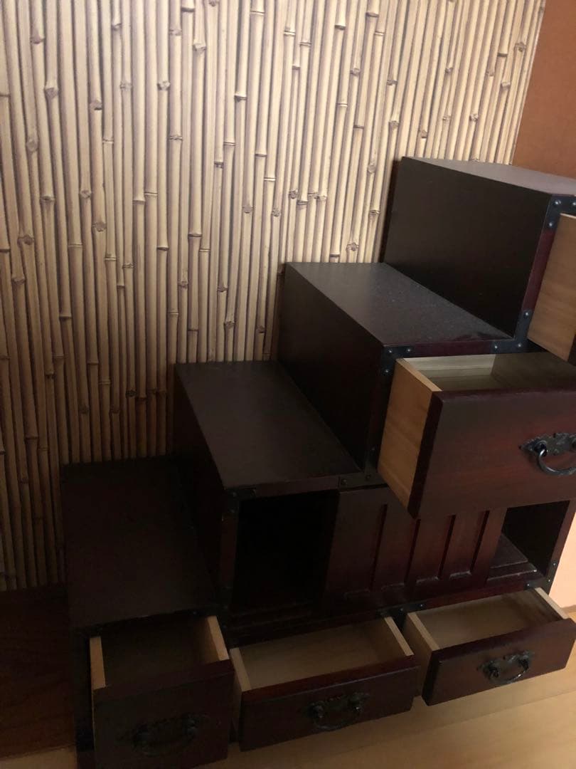 階段箪笥　和風家具　チェスト　収納棚　引取り限定