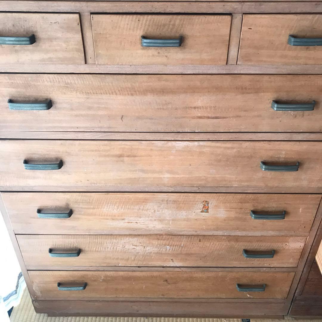 昭和レトロ木製タンス 6引き出し シンプルデザイン