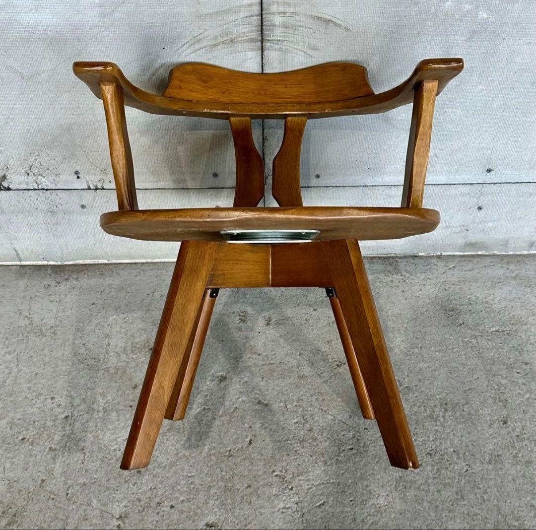 ✦最後の一脚✦マツダ家具 木製 回転式ダイニングチェア 昭和レトロ ヴィンテージ