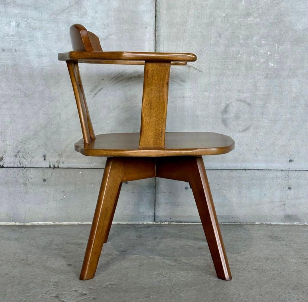 ✦最後の一脚✦マツダ家具 木製 回転式ダイニングチェア 昭和レトロ ヴィンテージ