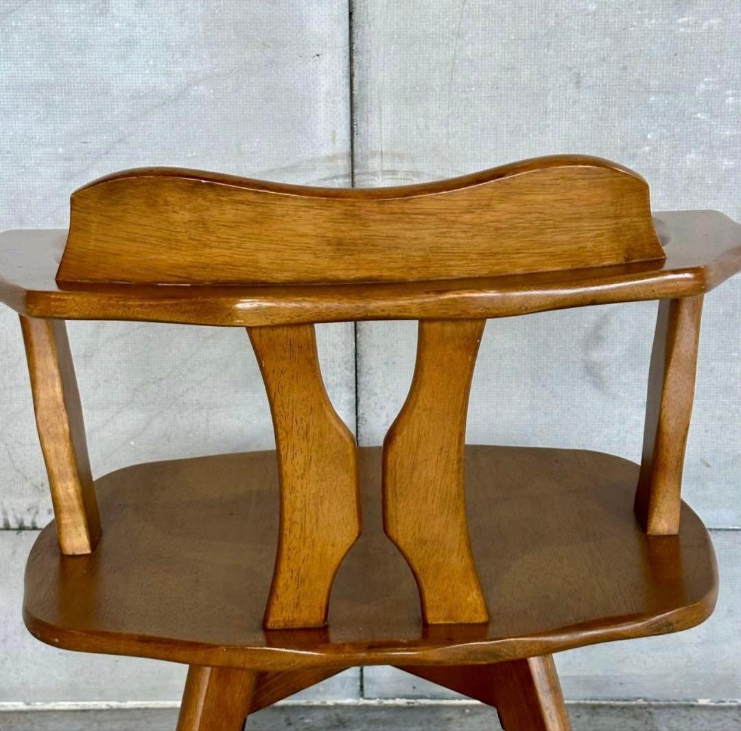 ✦最後の一脚✦マツダ家具 木製 回転式ダイニングチェア 昭和レトロ ヴィンテージ
