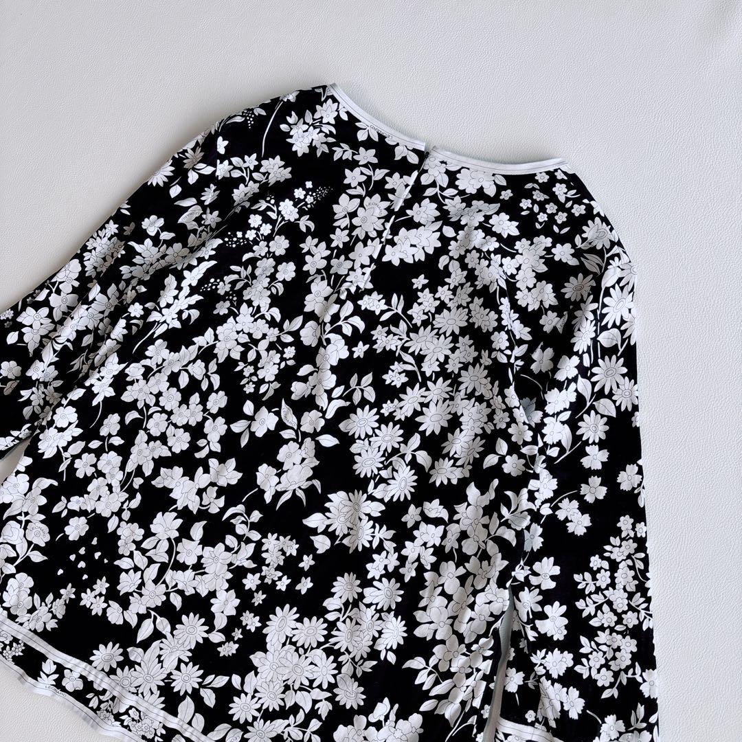 美品✨希少サイズ✨LEONARD レオナール トップス　チュニック　花柄　黒