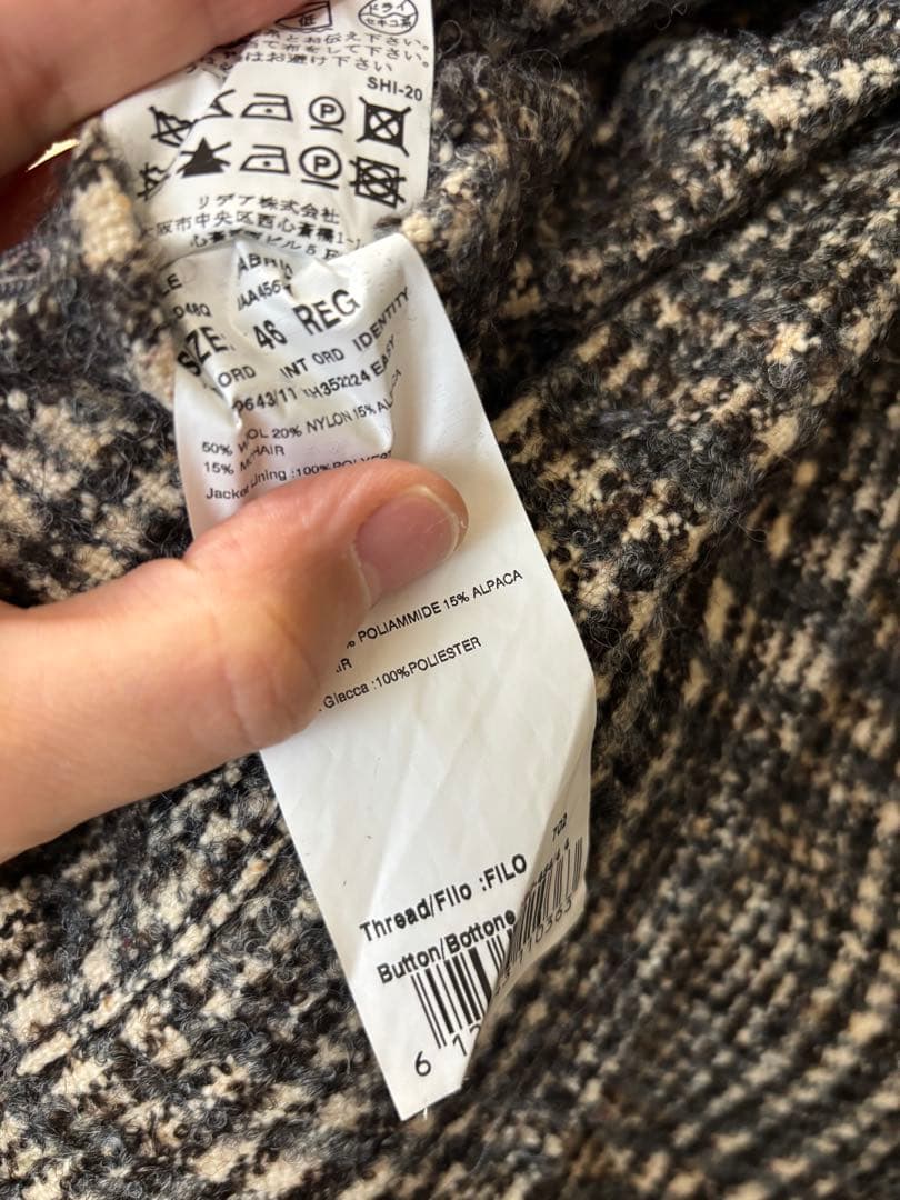 J*s様 LARDINI チェック柄 ロングコート　46