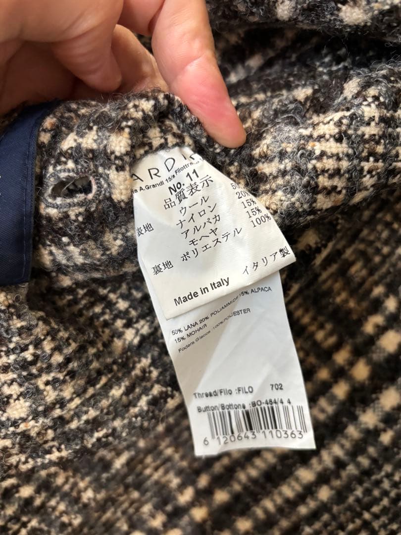 J*s様 LARDINI チェック柄 ロングコート　46