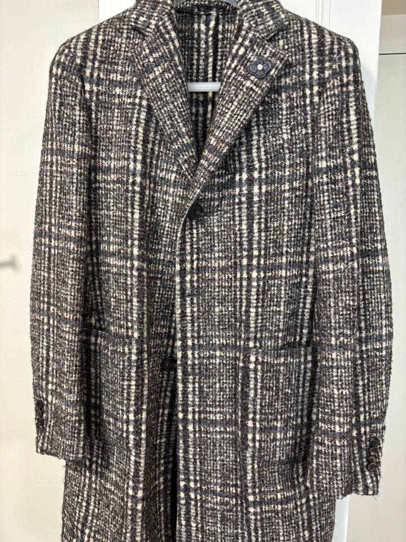 J*s様 LARDINI チェック柄 ロングコート　46