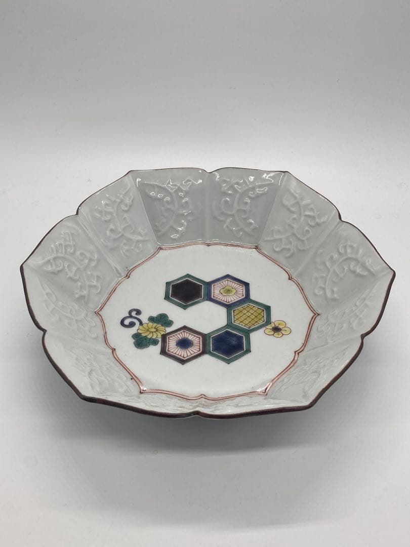 最安SALE‼️九谷焼亀甲紋様八角鉢