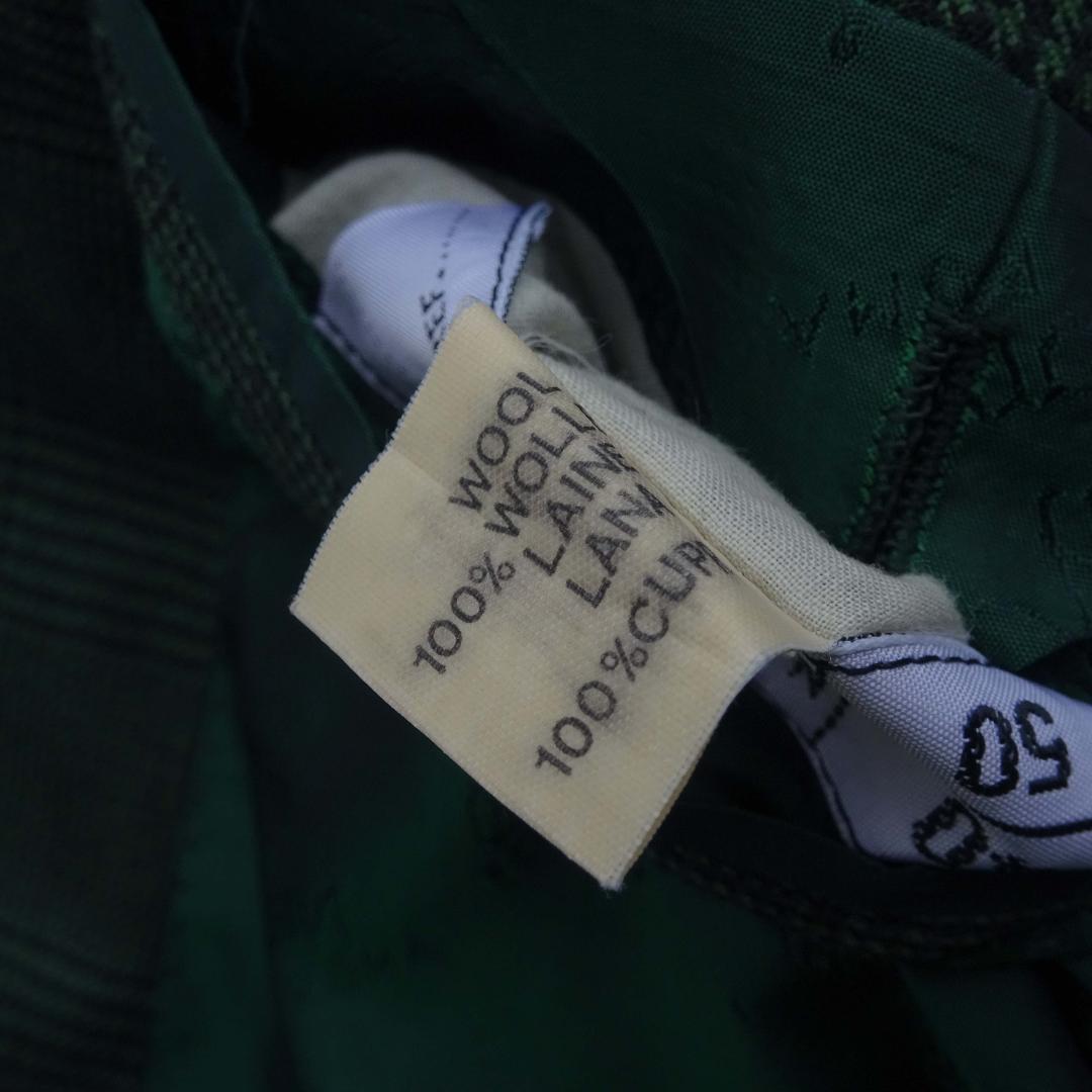 イタリア製赤タグ　ブリオーニ　Romaダブルスーツグレンチェックグリーン50刺繍